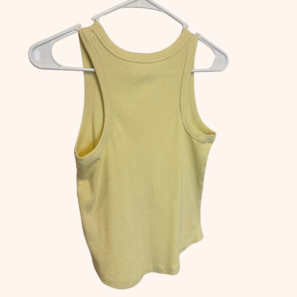 Basic Butter Yellow Ribbed Racerback Tank - Picture 2 of 2